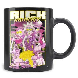 Caneca De Rick E Morty Retro 330 Ml One Size Black / Yellow / Pink