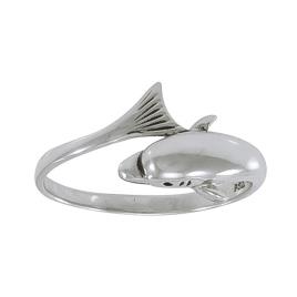 Dolphin Wrap Ring 7 Silver