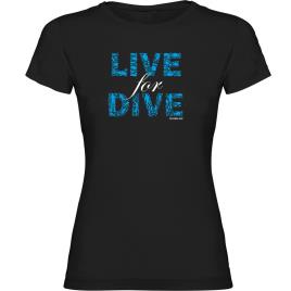 Camiseta De Manga Curta Live For Dive 2XL Black