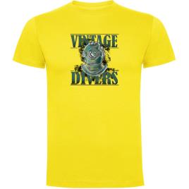 Camiseta De Manga Curta Vintage Divers S Yellow