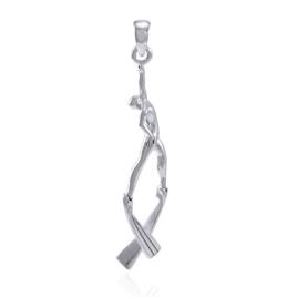 Male Ascending Free Diver Pendant One Size Silver