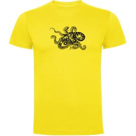 Kruskis Camiseta De Manga Curta Psychedelic Octopus 2XL Yellow