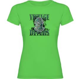 Camiseta De Manga Curta Vintage Divers XL Light Green