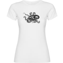 Camiseta De Manga Curta Psychedelic Octopus M White