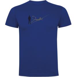 Camiseta De Manga Curta Spearfishing Shadow L Royal Blue