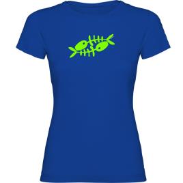 Camiseta De Manga Curta Fishbones 2XL Royal Blue