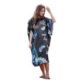 Poncho Nudibranch Cloak One Size Black / Multicolor