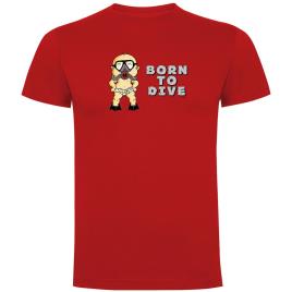 Camiseta De Manga Curta Born To Dive S Red