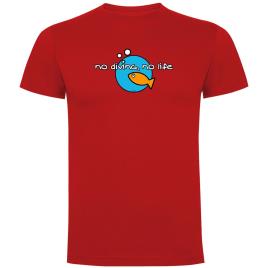 Kruskis Camiseta De Manga Curta No Diving No Life 3XL Red