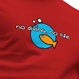 Kruskis Camiseta De Manga Curta No Diving No Life 3XL Red