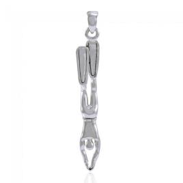 Dive Silver Male Descending Free Diver Pendant One Size Silver