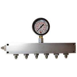 Manifold Block With Gauge Coltri Inlet 6 Outlets One Size Steel