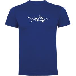 Camiseta De Manga Curta Shark Tribal L Royal Blue