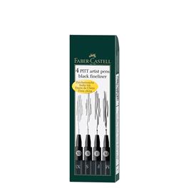 FABER-CASTELL Marcador Fineliner Artist Pitt, XS, S, F, M, Tinta da China Preta