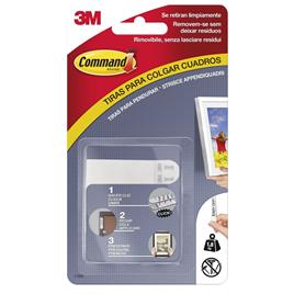 Command Tiras de suspensão para fotografias, 4 x 2 tiras pequenas, 1,8 kg, branco