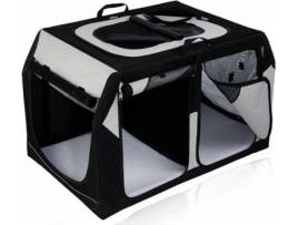 Transportadora de Carro, 2 Compartimentos para Cães  Anti Derrapante (Preto - Poliéster)