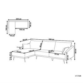 Sofá BELIANI Varde com LED (Cinzento - Veludo)