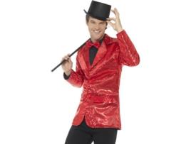 Fato de Homem  Casaco De Lantejoulas Vermelho (Tam: XL)