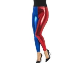 Legging  Arlequín Metálicas Vermelho E Azul (Tam: S - 36/38)