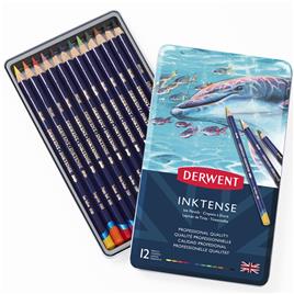 Derwent Lápis de Cor Aqua Inktense, 12 Cores, Caixa de Metal