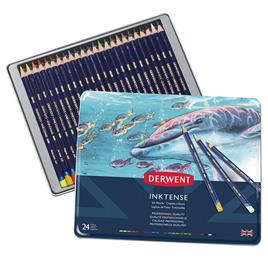 Derwent Lápis de Cor Aqua Inktense, 24 Cores, Caixa de Metal