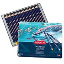 Lápis de Cor Aqua Inktense, 24 Cores, Caixa de Metal