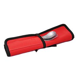 SMARTLUNCH Individual SmartMat com Talheres, 33 x 23 cm, Vermelho