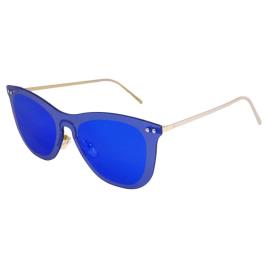 Lenoir Eyewear Oculos Escuros Saint Tropez Space Flat Revo Dark Blue/CAT3 Matte Gold Temple