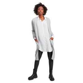 Long Sleeve Long Cardigan Ril M Light Grey Melange
