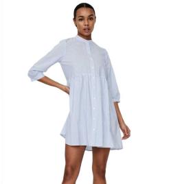 Vero Moda Vestido Curto Sisi XS Snow White / Stripes Cashmere Blue