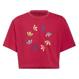 Adidas Originals Camiseta De Manga Curta Cropped 7-8 Years Bold Pink