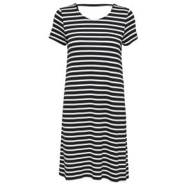 Only Vestido Longo Com Cordões Bera Bak M Black / Stripes Cloud Dancer