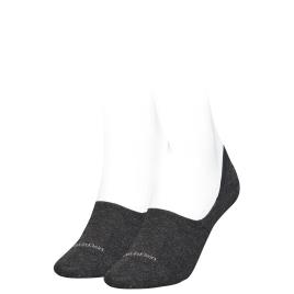 Calvin Klein Meias Footie Mid Cut 2 Pares EU 35-38 Dark Grey Melange