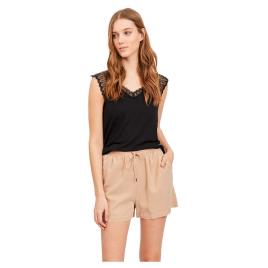 Vila T-shirt Sem Mangas Com Detalhes Em Renda Sonilla M Black