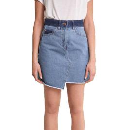 Salsa Jeans Saia Push In Secret Glamour Contrast Denim Mini 28 Blue