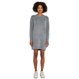 Noisy May Vestido De Manga Comprida Com Pescoço De Barco L Medium Grey Melange