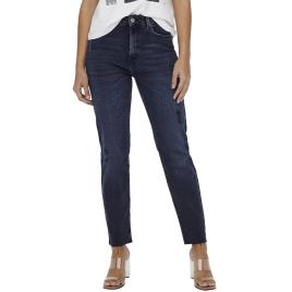 Jeans Cintura Alta Emily Life St Raw Crew Ankle Mae546 30 Blue Black Denim