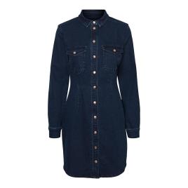 Vestido Manga Comprida Joy S Dark Blue Denim
