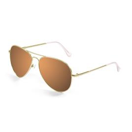 Oculos Escuros Aviator Flat CAT3 Gold Metal Frame With Space Brown Flat Lens