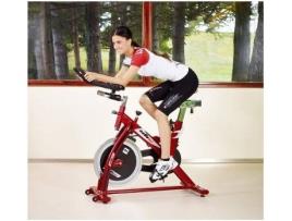 Bicicleta de Spinning  H9158 (Vermelho - 117x49x104cm - Volante: 18 kg - Até 110 kg)