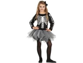 Fato de Menina  Esqueleto Com Tutú (Tam: 3 a 4 anos)