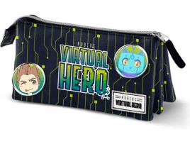 Estojo  Virtual Hero Black Triplo (10x23,5x5cm)