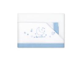 Lençol para Carrinho PIRULOS Friends A Dormir Branco e Azul 