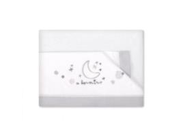 Lençol Algodão  para Berço A Dormir Branco e Cinza