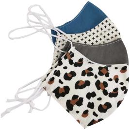 Petunia Pickle Bottom 5 Unidades Enfrentar Máscara One Size Leopard Print Mix & Match