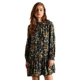 Vestido Curto De Gola Alta XS Black Ditsy
