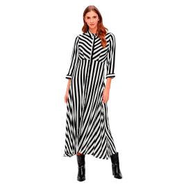 Vestito Longo Manga Comprida Savanna M Black / Stripes W White Stripes