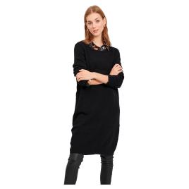 Vestido De Malha Manga Comprida Ril S Black-14042768-Black