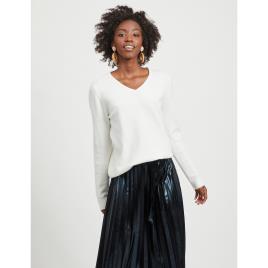 Suéter Manga Comprida Com Decote Em V Ril XL White Alyssum