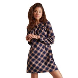 Vestido Curto Woven Check M Navy Check